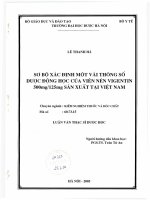 Sơ bộ xác định một vài thông số dược động học của viên nén vigentin 500 mg 125mg sản xuất tại việt nam 