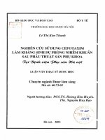 Nghiên cứu ứng dụng cefotaxim làm kháng sinh dự phòng nhiễm khuẩn sau phẫu thuật sản khoa tại bệnh viện phụ sản hà nội 