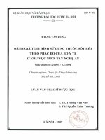 Đánh giá tình hình sử dụng thuốc sốt rét theo phác đồ của bộ y tế ở khu vực miền tây nghệ an 