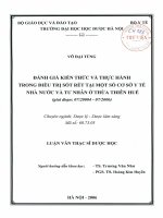 Đánh giá kiến thức và thực hành trong điều trị sốt rét tại một số cơ sở y tế nhà nước và tư nhân ở thừa thiên huế 