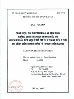 Phát hiện tìm nguyên nhân và lựa chọn kháng sinh thích hợp trong điều trị nhiễm khuẩn tiết niệu ở trẻ em từ 1 đến 5 tháng tuổi tại bệnh viện thanh nhàn từ 112001 đến 82002 