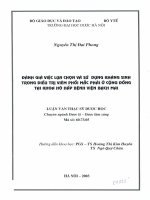 Đánh giá việc lựa chọn sử dụng kháng sinh trong điều trị viêm phổi mắc phải ở cộng đồng tại khoa hô hấp, bệnh viện bạch mai 