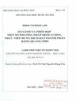 So sánh và phối hợp một số phương pháp định lượng trực tiếp dung dịch hai thành phần bằng quang phổ 