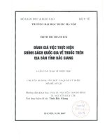 Đánh giá việc thực hiện chính sách quốc gia về thuốc trên địa bàn tỉnh bắc giang 