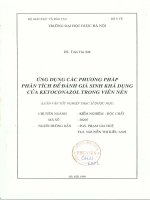 Ứng dụng các phương pháp phân tích để đánh giá sinh khả dụng của ketonarol trong viên nén 