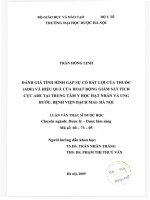 Đánh giá tình hình gặp sự cố bất lợi của thuốc (ADE) và hiệu quả của hoạt động giám sát tích cực ADE tại trung tâm y học hạt nhân và ung bướu, bệnh viện bạch mai hà nội 