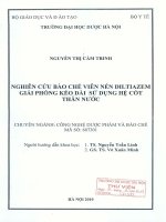Nghiên cứu bảo chế viên nén diltiazem giải phóng kéo dài sử dụng hệ cốt thân nước 