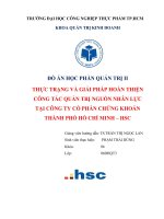 THỰC TRẠNG VÀ GIẢI PHÁP HOÀN THIỆN CÔNG TÁC QUẢN TRỊ NGUỒN NHÂN LỰC  TẠI CÔNG TY CỔ PHẦN CHỨNG KHOÁN THÀNH PHỐ HỒ CHÍ MINH – HSC