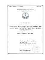 Nghiên cứu ứng dụng chính sách marketing nhóm thuốc ung thư tại thị trường việt nam giai đoạn 2002   2006 