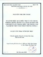 So sánh hiệu quả điều trị và tác dụng không mong muốn của venlafaxin với amỉtiptylin trong điều trị trầm cảm tại bệnh viện tâm thần trung ương i 