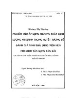 Nghiên cứu áp dụng phương pháp định lượng nifedipin trong huyết tương để đánh giá sinh khả dụng viên nén nifedipin tác dụng kéo dài 