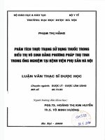 Phân tích thực trạng sử dụng thuốc trong điều trị vô sinh bằng phương pháp thụ tinh trong ống nghiệm tại bệnh viện phụ sản hà nội 