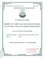 Nghiên cứu thiết lập chất chuẩn linarin từ cúc hoa vàng ( flos chrysanthemi indici) 
