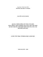 Quản lý bồi dưỡng kỹ năng tổ chức hoạt động trải nghiệm cho giáo viên tiểu học huyện nậm pồ, tỉnh điện biên đáp ứng yêu cầu đổi mới giáo dục 