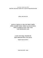 Quản lý dịch vụ cho vay phát triển nông nghiệp nông thôn tại ngân hàng nông nghiệp và phát triển nông thôn việt nam   chi nhánh bắc kạn 