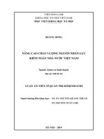 Nâng cao chất lượng nguồn nhân lực kiểm toán nhà nước Việt Nam