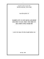 Nghiên cứu và xây dựng giải pháp bảo mật và xác thực thư điện tử dựa trên công nghệ mở 