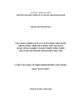 Vận dụng chính sách của ngân hàng nhà nước trong phát triển huy động vốn tại ngân hàng nông nghiệp và phát triển nông thôn việt nam chi nhánh thanh miếu phú thọ 