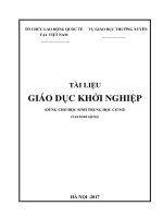 Tài liệu giáo dục khởi nghiệp (dùng cho học sinh trung học cơ sở) 