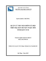 Quản lý thu bảo hiểm xã hội trên địa bàn huyện ngọc hồi, tỉnh kon tum 