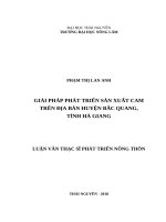 Giải pháp phát triển sản xuất cam trên địa bàn huyện bắc quang, tỉnh hà giang 