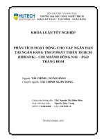 Phân tích hoạt động cho vay ngắn hạn tại ngân hàng TMCP phát triển TP  HCM (HD bank)   CN đồng nai   p GD trảng bom 