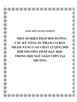 Một số biện pháp bồi dưỡng các kỹ năng sư phạm cơ bản nhằm nâng cao chất lượng đổi mới phương pháp dạy học trong đội ngũ giáo viên tại trường