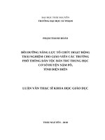 Bồi dưỡng năng lực tổ chức hoạt động trải nghiệm cho giáo viên các trường phổ thông dân tộc bán trú THCS huyện nậm pồ, tỉnh điện biên 