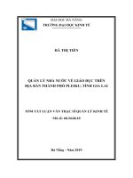 Quản lý nhà nước về giáo dục tại thành phố pleiku, tỉnh gia lai 