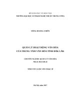 Quản lý hoạt động văn hóa của trung tâm văn hóa tỉnh đắk lắk 