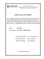 Qui trình kiểm toán doanh thu bán hàng và phải thu khách hàng tại cty TNHH kiểm toán  kế toán hà nội 