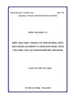 Điều tra thực trạng về ảnh hưởng giữa bạo hành gia đình và sinh non hoặc sinh con nhẹ cân tại thành phố hồ chí minh 