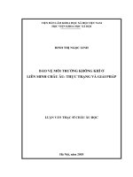 LUẬN VĂN THẠC SĨ CHÂU ÂU HỌC: BẢO VỆ MÔI TRƯỜNG KHÔNG KHÍ Ở LIÊN MINH CHÂU ÂU: THỰC TRẠNG VÀ GIẢI PHÁP
