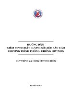 HƯỚNG DẪN KIỂM ĐỊNH CHẤT LƯỢNG SỐ LIỆU BÁO CÁO CHƯƠNG TRÌNH PHÒNG, CHỐNG HIV/AIDS