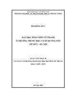DẠY HỌC PHÂN MÔN VẼ TRANH Ở TRƯỜNG TRUNG HỌC CƠ SỞ HƯƠNG SƠN MỸ ĐỨC - HÀ NỘI