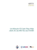 Lời Khuyên Về Cách Thực Hiện dành cho các Đối Tác của USAID