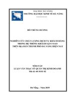 Nghiên cứu chất lượng dịch vụ khách hàng trong hệ thống khách sạn 5 sao trên địa bàn thành phố đà nẵng hiện nay (tt) 