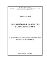 Quản trị tài chính tại Bệnh viện Đa khoa tỉnh Bắc Ninh (Luận văn thạc sĩ)