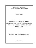 Quản lý quy trình tác nghiệp của phòng đào tạo tại trường đại học thủ đô hà nội theo hướng quản lí chất lượng 