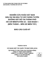 NGHIÊN CỨU KHẢO SÁT BAN ĐẦU DỰ ÁN ĐẦU TƯ XÂY DỰNG TUYẾN ĐƯỜNG SẮT ĐÔ THỊ THÀNH PHỐ HỒ CHÍ MINHTUYẾN 3A – GIAI ĐOẠN 1 (BẾN THÀNH – BẾN XE MIỀN TÂY)