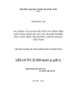 Luận văn thạc sỹ - Tác động của quản trị vốn lưu động đến khả năng sinh lợi của các doanh nghiệp hóa chất trên thị trường chứng khoán Việt Nam