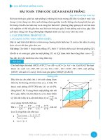 Bài toán tính góc giữa hai mặt phẳng ôn thi THPT 2019