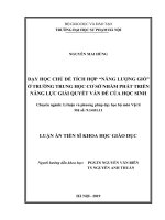 Dạy học chủ đề tích hợp năng lượng gió ở trường trung học cơ sở nhằm phát triển năng lực giải quyết vấn đề của học sinh 