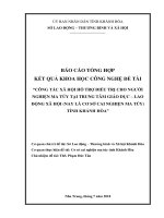CÔNG TÁC XÃ HỘI HỖ TRỢ ĐIỀU TRỊ CHO NGƢỜI NGHIỆN MA TÚY TẠI TRUNG TÂM GIÁO DỤC – LAO ĐỘNG XÃ HỘI (NAY LÀ CƠ SỞ CAI NGHIỆN MA TÚY) TỈNH KHÁNH HÕA