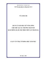 Quản lý giáo dục kỹ năng sống cho trẻ tại các trường mầm non quận đống đa hà nội theo tiếp cận tham gia 
