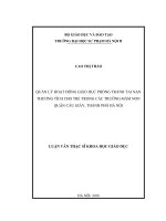 Quản lý hoạt động giáo dục phòng tránh tai nạn thương tích cho trẻ trong các trường mầm non quận cầu giấy, thành phố hà nội 