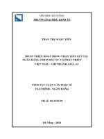 Hoàn thiện hoạt động nhận tiền gửi tại ngân hàng TMCP đầu tư và phát triển việt nam   chi nhánh gia lai 