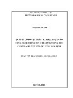 Quản lí cơ sở vật chất kĩ thuật dựa vào công nghệ thông tin ở trường trung học cơ sở tại huyện mỹ lộc tỉnh nam định 