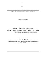 Đảng Cộng sản Việt Nam lãnh đạo công tác bảo vệ môi trường giai đoạn hiện nay