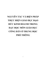 NGUYÊN tắc và BIỆN PHÁP THỰC HIỆN GIÁO dục đạo đức KINH DOANH TRONG dạy học môn GIÁO dục CÔNG dân ở TRUNG học PHỔ THÔNG 